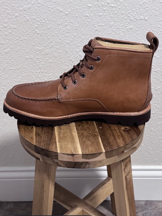 Sperry Newton Moc Toe Leather Boots Tan Bronzer Mens Size 12 NIB